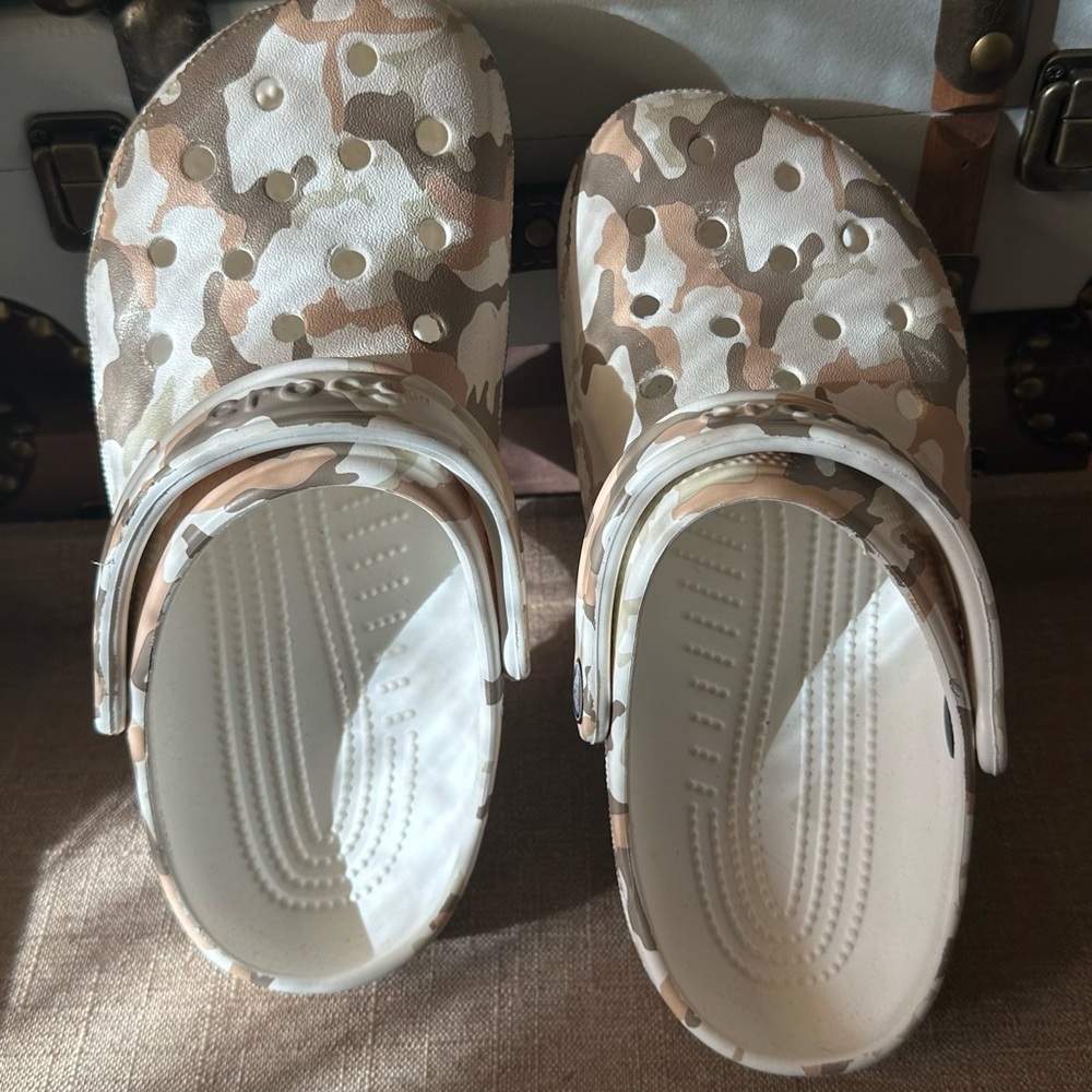 Nude Tone Camouflage Crocs